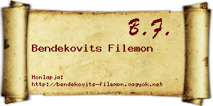 Bendekovits Filemon névjegykártya